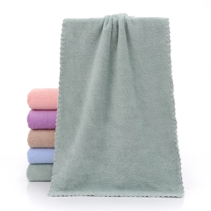 Thickened Cotton and Coral Fleece Face Towel Absorbent Soft Embroidered Logo Personalized Gift|Home & Living Towels