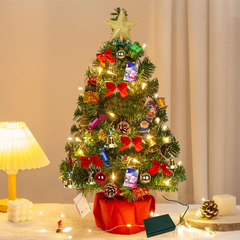 Mini Christmas Tree Set 50cm 60cm Small Desktop Holiday Decor|Home & Garden Decorations