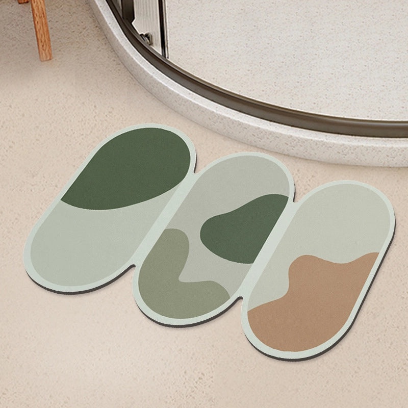 Geometric Diatom Mud Absorbent Bath Mat Non-Slip Soft Bathroom Rug|Bath Accessories