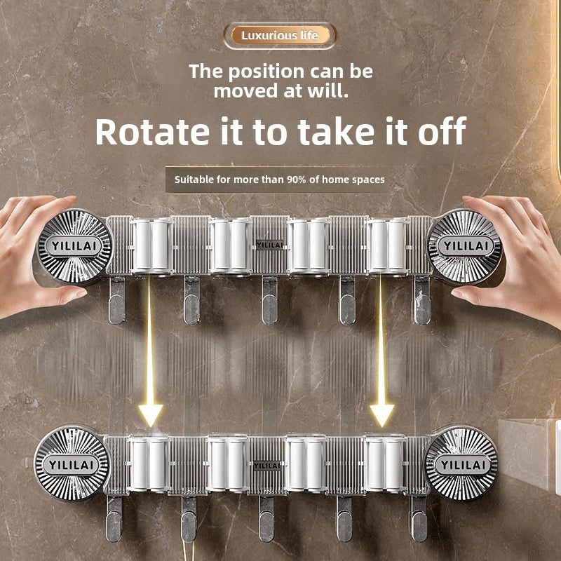 Strong Suction Cup Mop Clip Hook for Bathroom Wall Storage | Home Organization