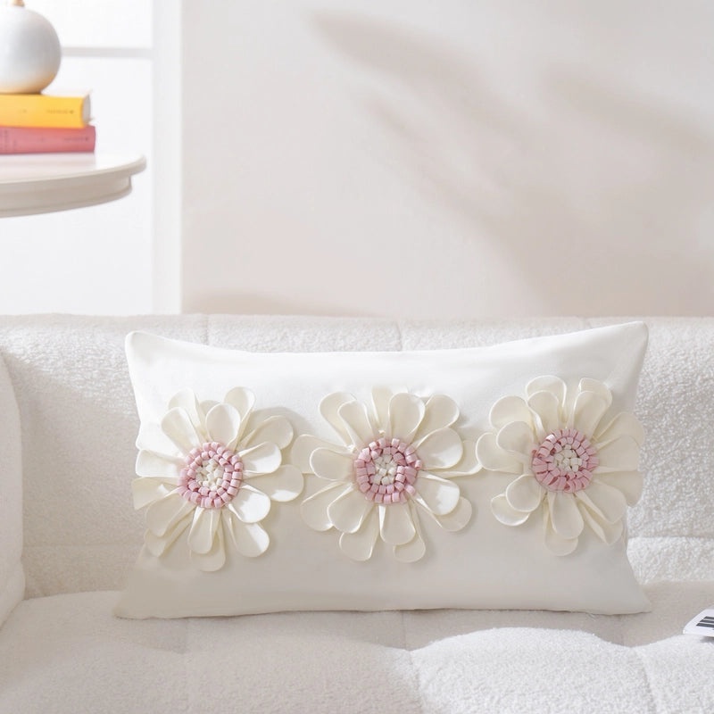 Heart-Shaped Solid Color Flower Pillow Covers for Couch and Sofa Decor | Home Decor & Cushion Covers