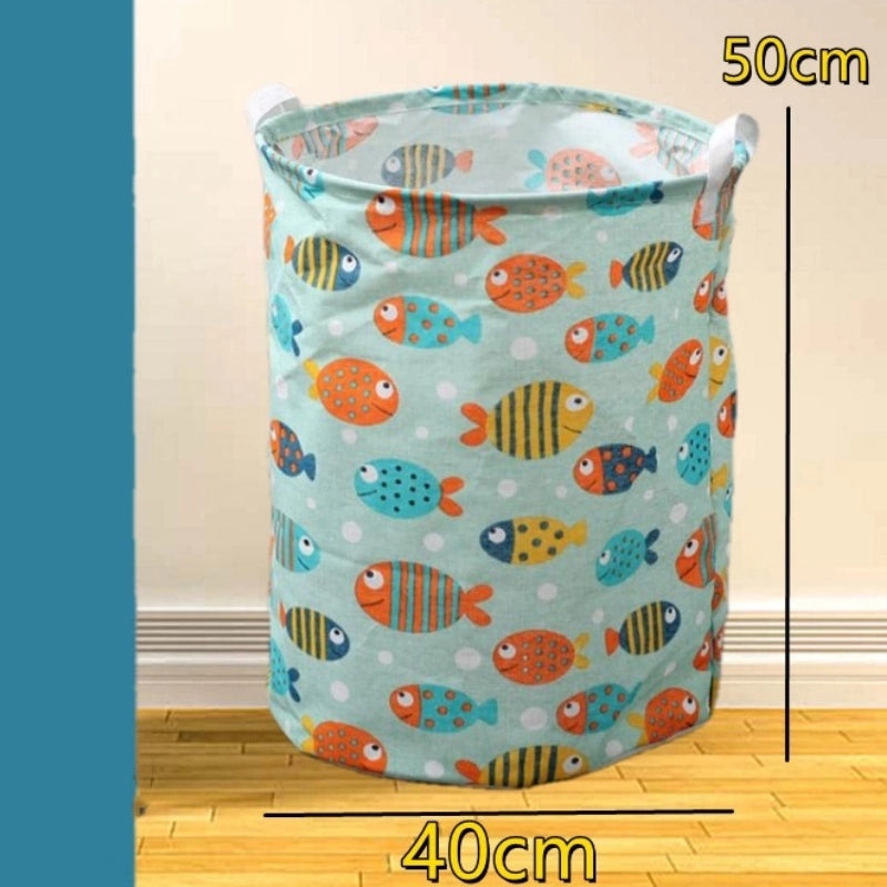 Geometric Animal Print Cotton Linen Storage Basket Minimalist Style|Home Storage & Organization