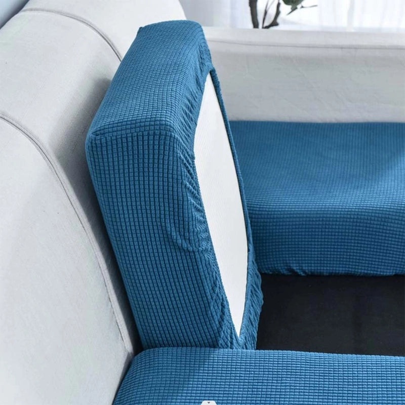 Solid Color Jacquard Knitted Elastic Sofa Cushion Cover Full Protection|Home Decor & Sofa Accessories