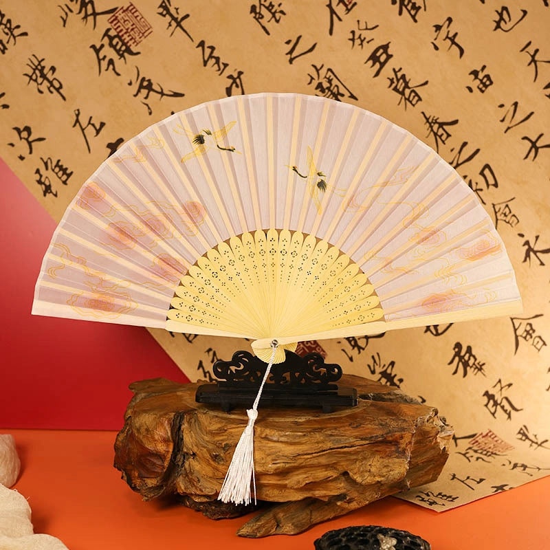 Chinoiserie Raw Silk Solid Color Fans for Heating & Decoration|Home & Living Fans & Cooling Accessories