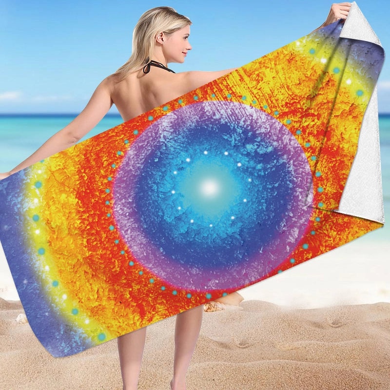 Geometric Patterned Superfine Fiber Beach Towel for Casual Outdoor Use|Beach Towels & Accessories