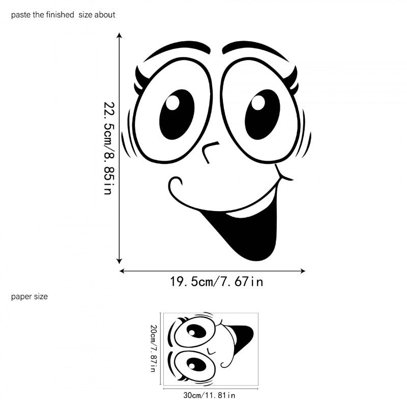Cute Elegant Face PVC Wall Sticker for Bathroom Decor|Home Decor Wall Stickers