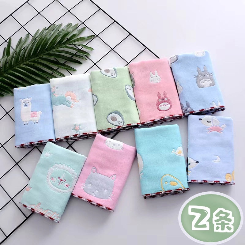 Pure Cotton Pillow Towels Pair | Household Pillowcase Turban Gauze Sweat Absorbing Towels for Adults and Students | Home Textiles