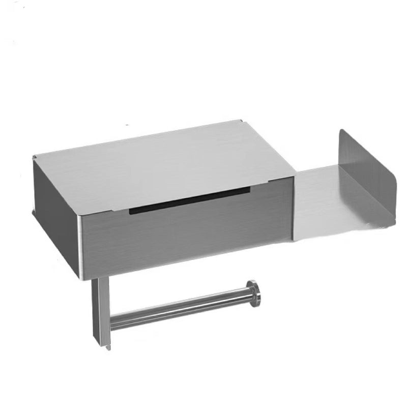 Multifunctional Black Stainless Steel Bathroom Tissue and Wipe Rack Punch-Free Installation|Bathroom Accessories