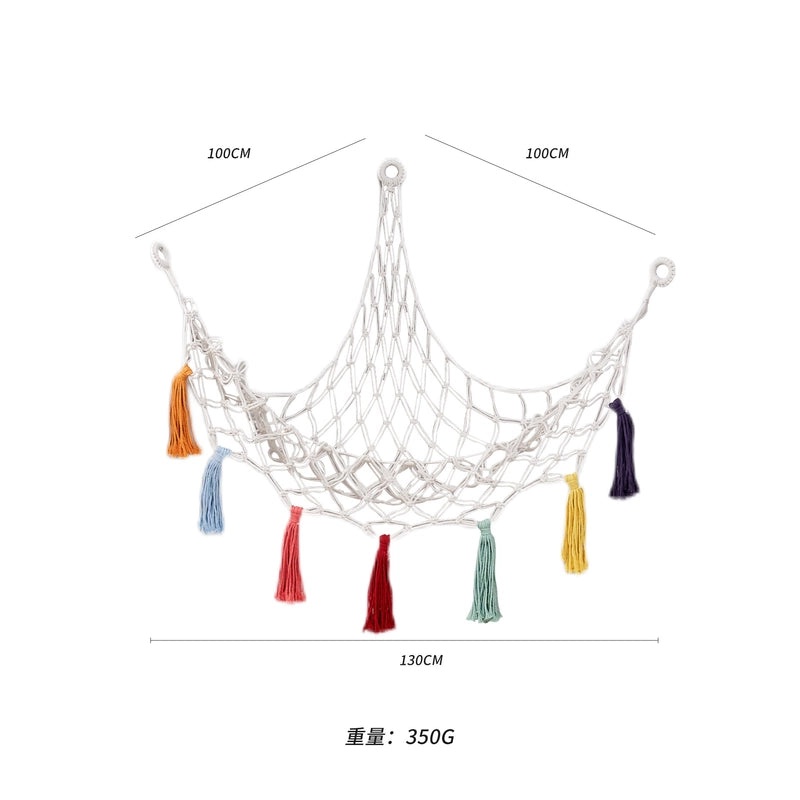 Bohemian Triangle Mesh Plush Toy Hammock Handwoven Lace Hanging Storage Organizer|Home & Living Storage