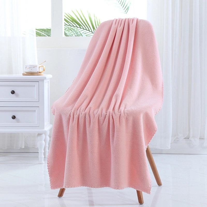 Soft Coral Fleece Bath Towel for Adults | Quick-Dry Thick Large Absorbent Bath & Beach Wrap Towel | Home Textile