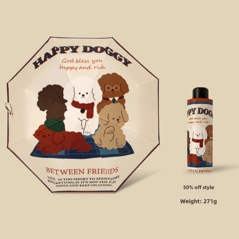 Dual-use Automatic Folding Umbrella for Women | Sun & Rain Protection UV Shield | Portable High-Grade Black Coating | Umbrellas