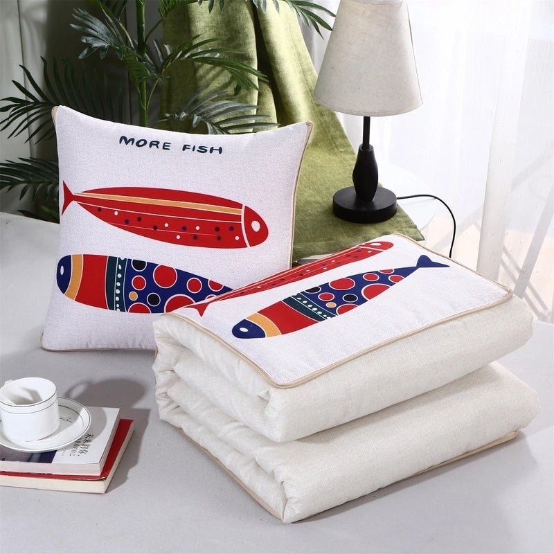 Custom Logo Pillow Quilt Dual-use Car Cushion & Sleeping Blanket Four-season Thin Blanket Gift Printing|汽车配件