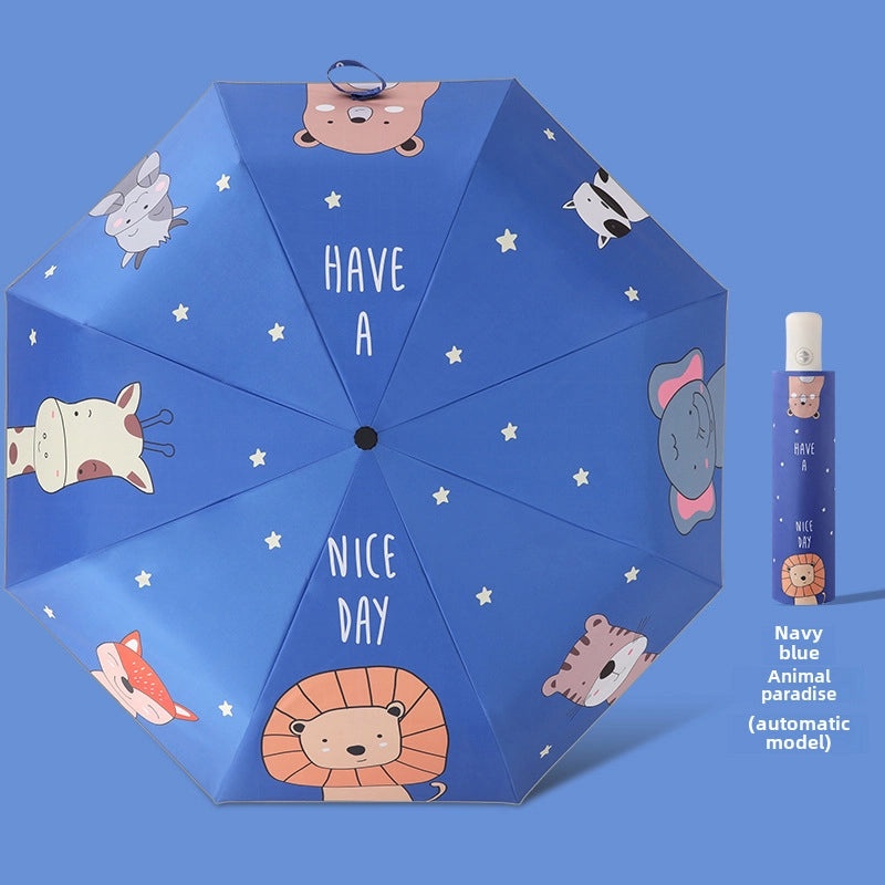 Kids Automatic Folding Umbrella with Anti-Rebound, Vinyl Material and Reflective Strip | Children's Umbrellas