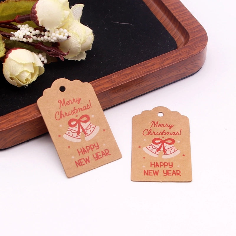 100 PCS Christmas Jewelry Packaging Cards Minimalist Letter Design|Jewelry Packaging Supplies