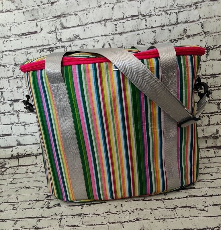 Stylish Rabbit Floral Leopard Print Canvas Picnic Tote with Aluminum Foil Lining|Outdoor & Picnic Bags