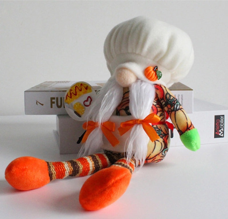 White Hat Doll Sitting Pose Cake Plate Decoration | Home Decor Accessories