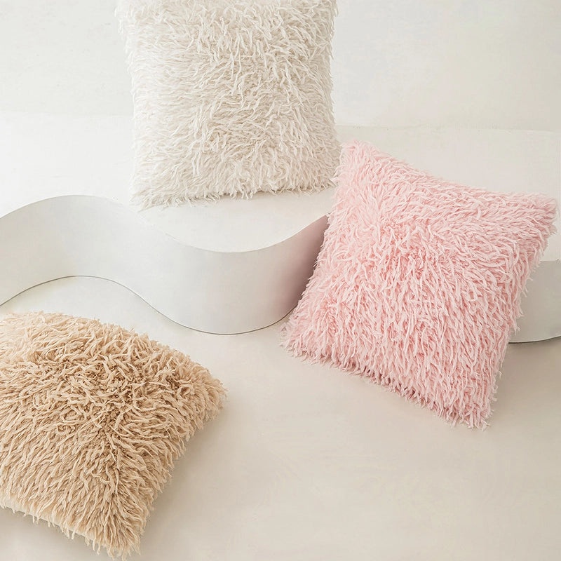 Soft Solid Color Plush Pillow Covers for Couch and Sofa | Home Decor Pillows