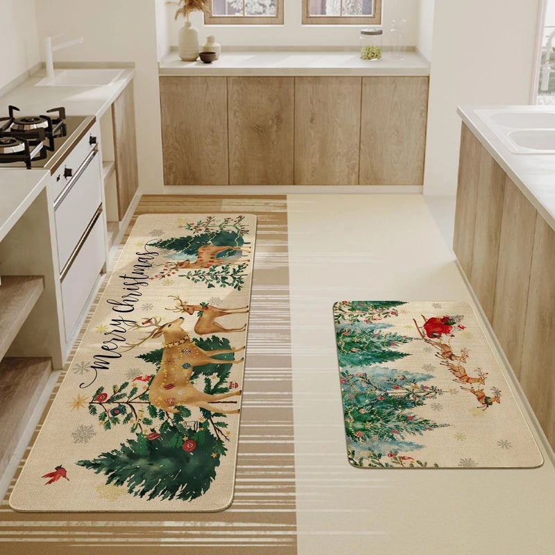 Festive Christmas Tree Polyester Rug|Home Decor & Carpets