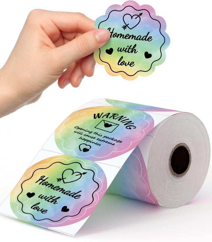 Phomemo Round Waterproof Thermal Label Paper Self-Adhesive Electronic Logistics Shipping Labels|打印耗材