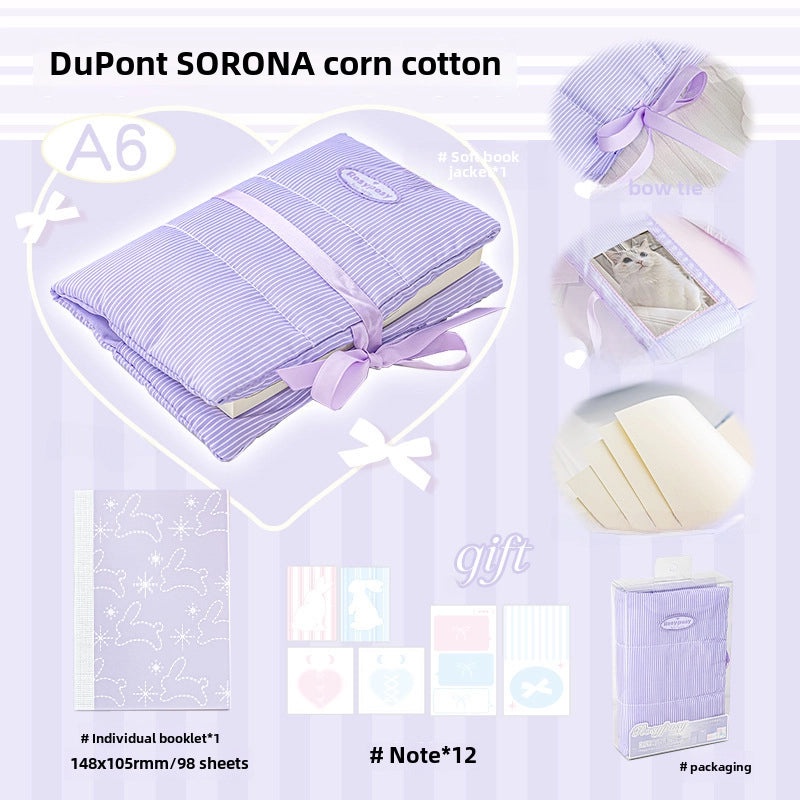 RosyPosy Soft Fluffy Cotton-filled Hand Account Book with Strap and Small Cards for DIY Budgeting|Handmade Stationery