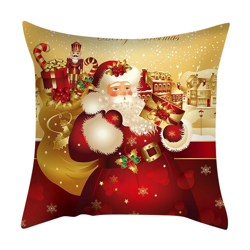 Christmas Vacation Santa Claus Peach Skin Pillow Covers Sofa Couch Decorative Cases|Home Decor