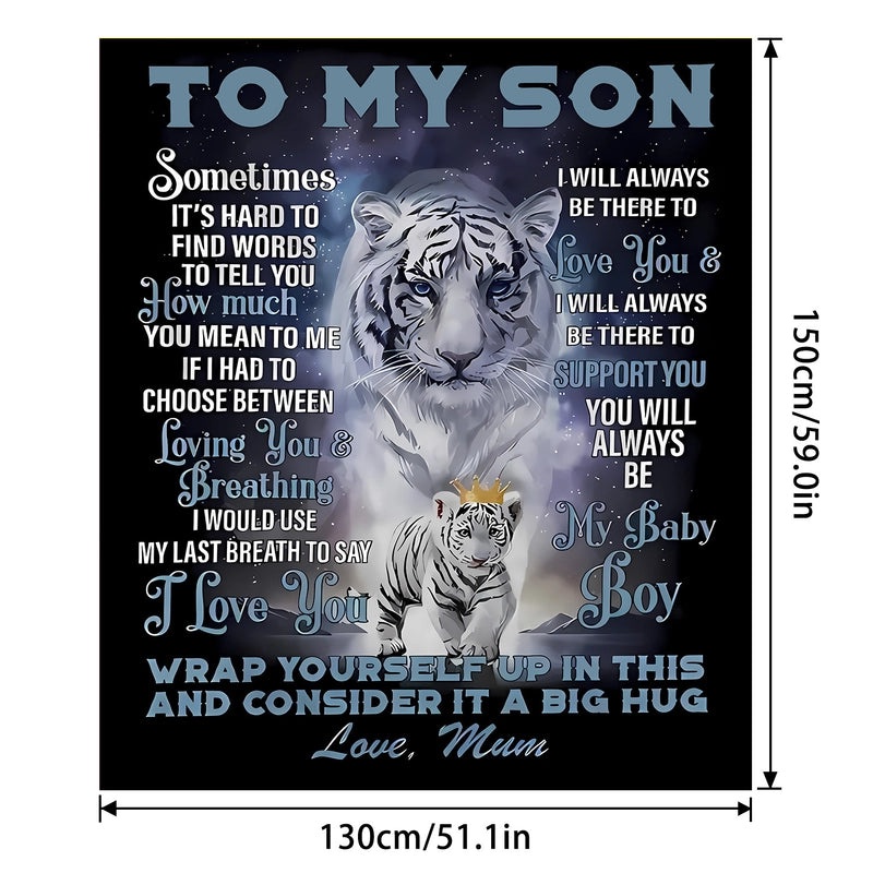 Cozy Polyester Letter Print Blanket for Couch and Sofa Decor | Home Textiles & Throws