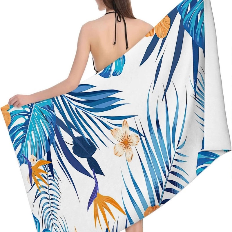 Elegant Floral Butterfly Beach Towel with Superfine Fiber for Casual Bathing|Beach Towels and Accessories