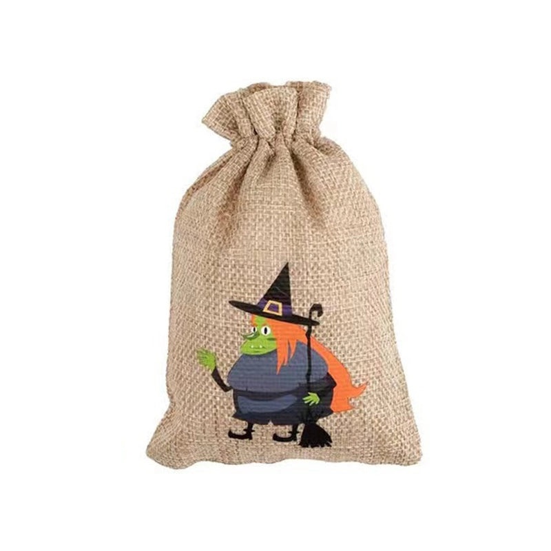 Halloween Pumpkin Linen Party Gift Bags Cute Cartoon Design | Party Supplies