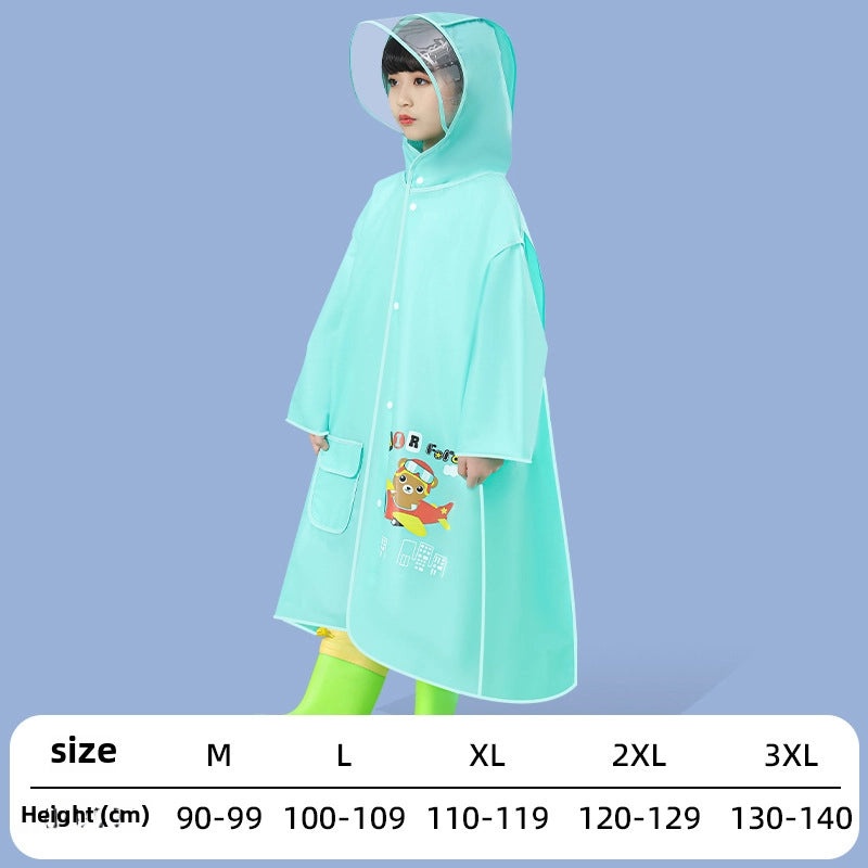 Kids EVA Raincoat with Backpack Slot Cartoon School Poncho for Boys and Girls Full Body Waterproof Outerwear|Children's Raincoats