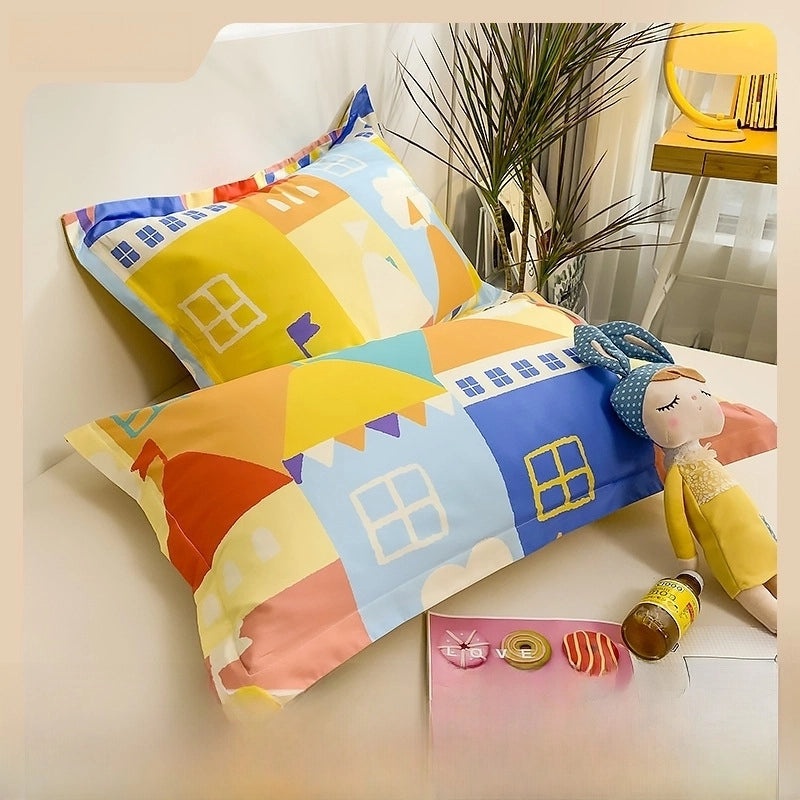 Simple Cotton Twill Pillowcase 40x40cm One-Piece Soft Student Home Bedding | Home & Living Bedding Sets