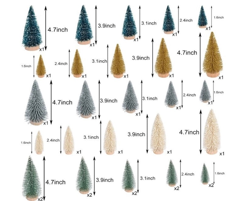 Mini Christmas Tree Gift Bags in Blue & Green | Christmas Decorations