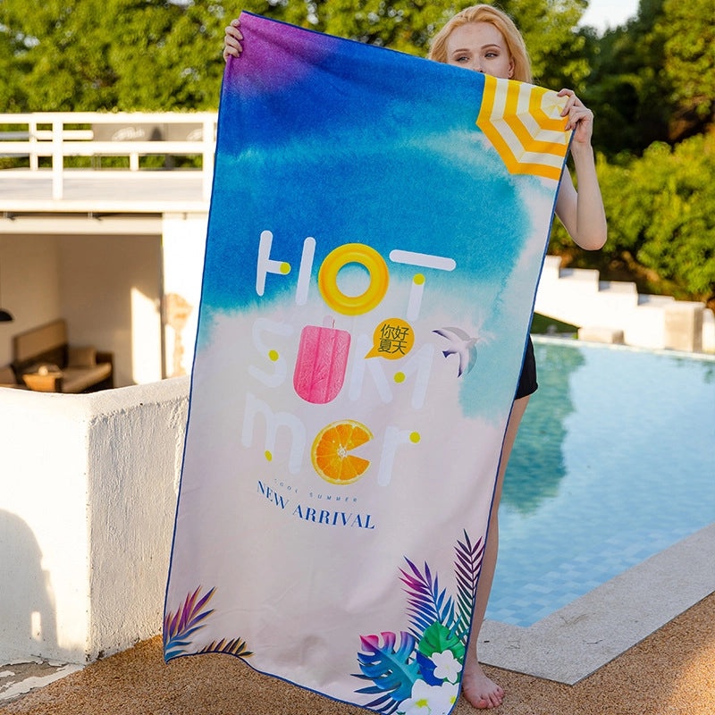 Cartoon Letter Superfine Fiber Beach Towel Casual Elegant Design|Beach Towels