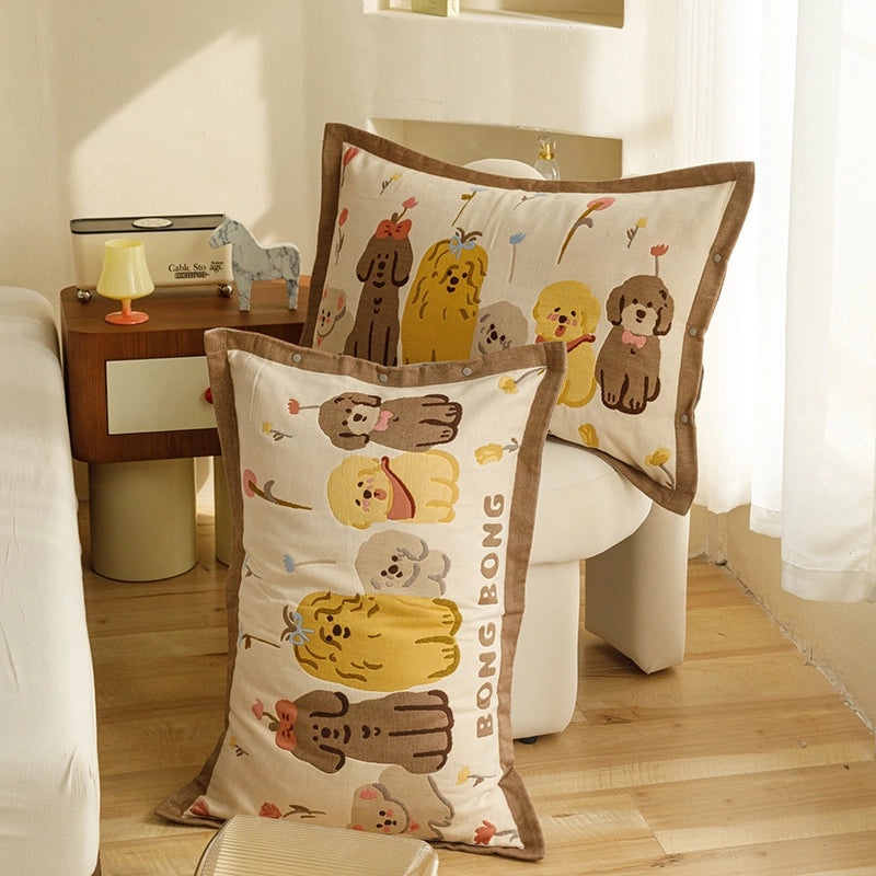 Adorable Animal Print Letter Lattice Cotton Pillow Covers for Couch & Sofa Decor | Home Decor Cushions