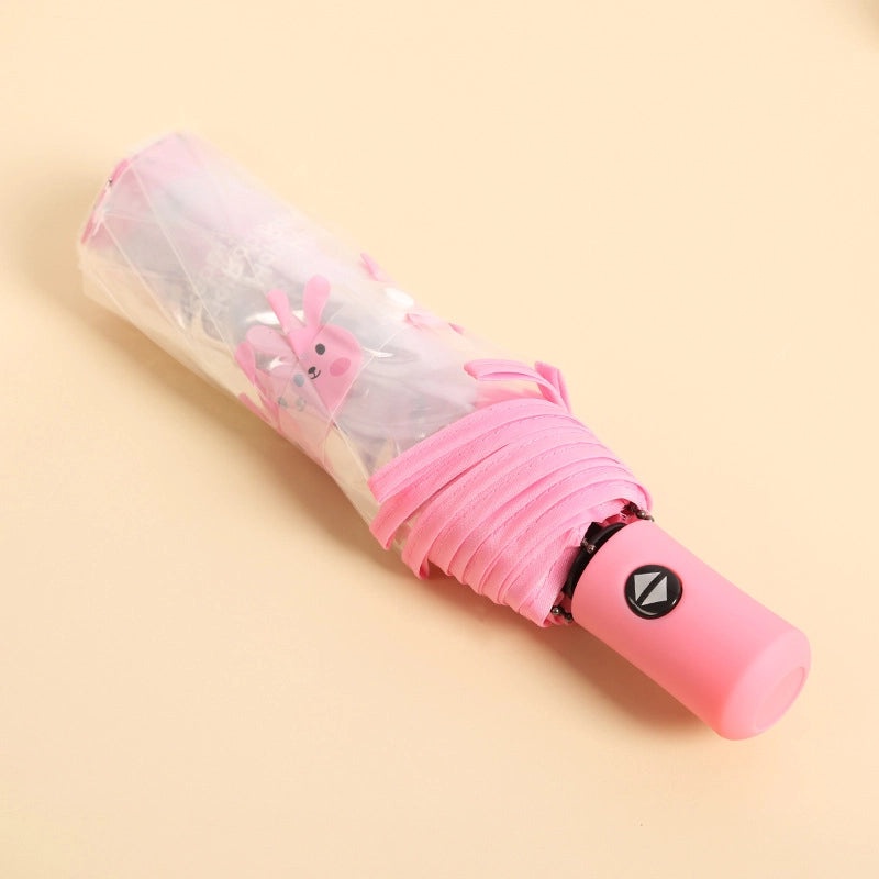 Cute Transparent Cartoon Umbrella Thickened Clear Student Rain Gear for Outdoor Photoshoot | Umbrellas & Rain Gear