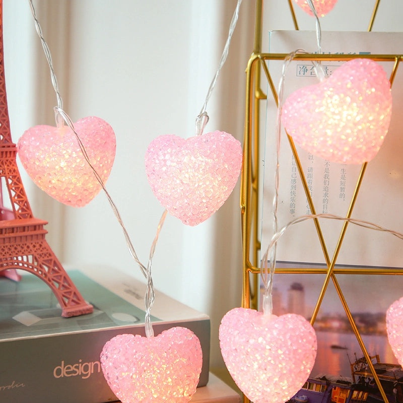 Romantic Heart-Shaped LED String Lights for Valentine’s Day | Home Decor & Lighting