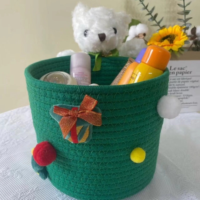 Adorable Cartoon Print Cotton Rope Storage Basket Organizer|Home Storage & Organization