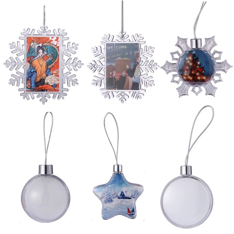 Minimalist Christmas Snowflake Hanging Ornaments Plastic Festival Decorations|Home Decor Ornaments