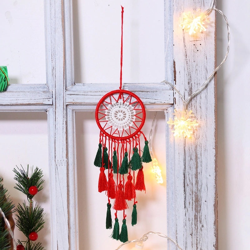 Christmas Dreamcatcher Tassel Cotton Thread Hanging Ornaments Festival Party Wind Chimes|Home Decor