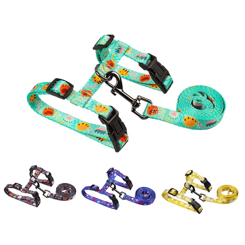 Customizable Cat Harness Leash H-Shaped Chest Strap Anti-Break Durable Cat Leash | Pet Supplies > Cat Accessories