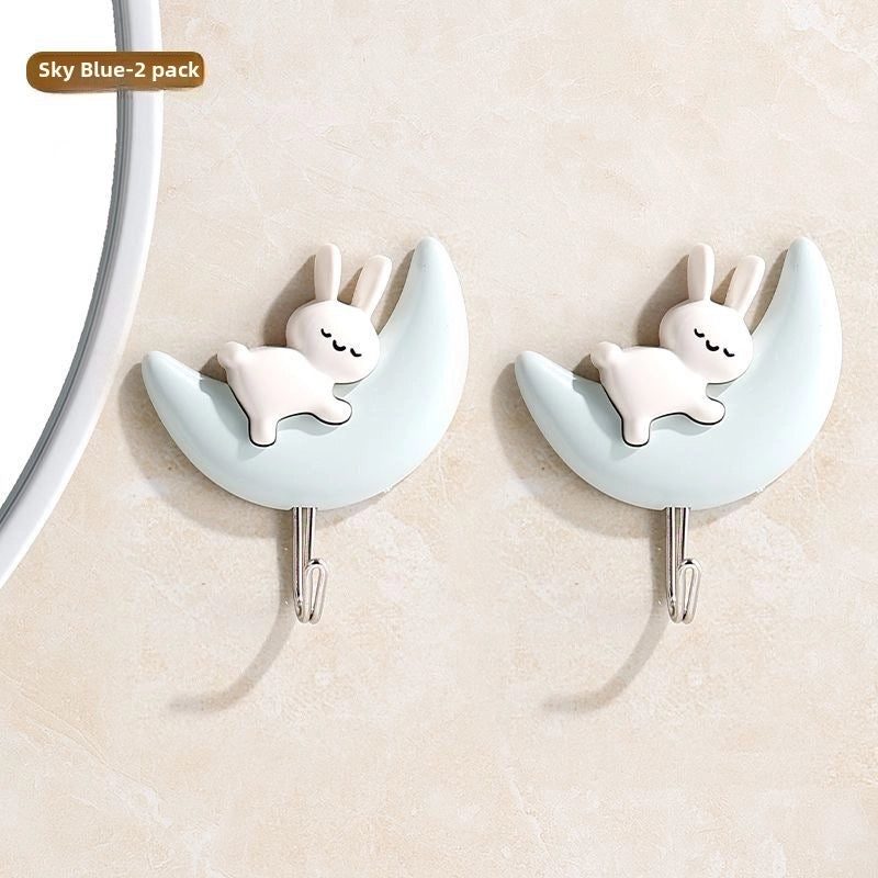 Cute Rabbit Hook Self-adhesive Wall Hanger for Bathroom Dorm Bedroom | Home Organization Accessories