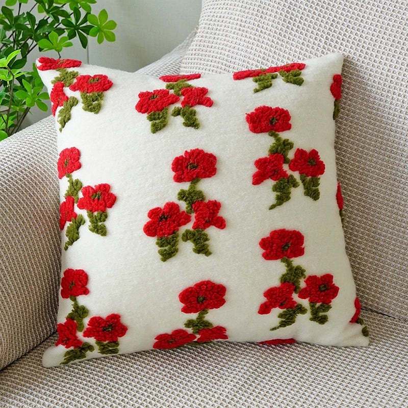 IG Style Floral Plush Pillow Cover Soft Cushion Case Bedding Accessories|Home Decor & Bedding