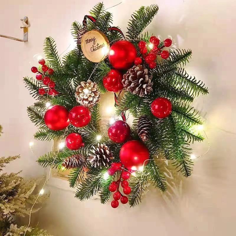 Meiyu Christmas Tree PE Snow Garland Red Hawthorn Fruit Door Window Hanging Decoration|Holiday Home Decor