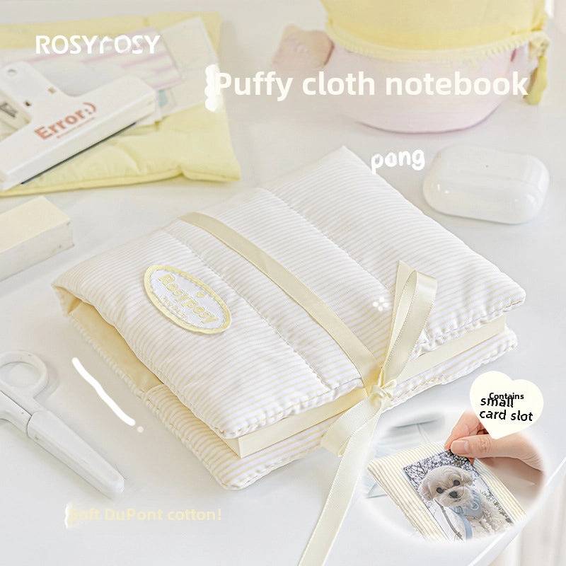 RosyPosy Soft Fluffy Cotton-filled Hand Account Book with Strap and Small Cards for DIY Budgeting|Handmade Stationery