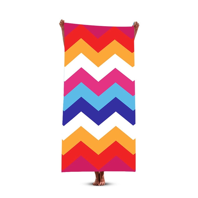 Geometric Pattern Polyester Beach Towel for Casual Vacation Use|Beach Accessories