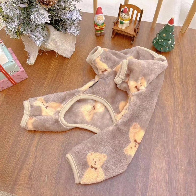 Double-sided Velvet Pet Clothes Warm Four-legged Home Wear for Small Medium Dogs and Cats Autumn Winter|Pet Apparel & Accessories
