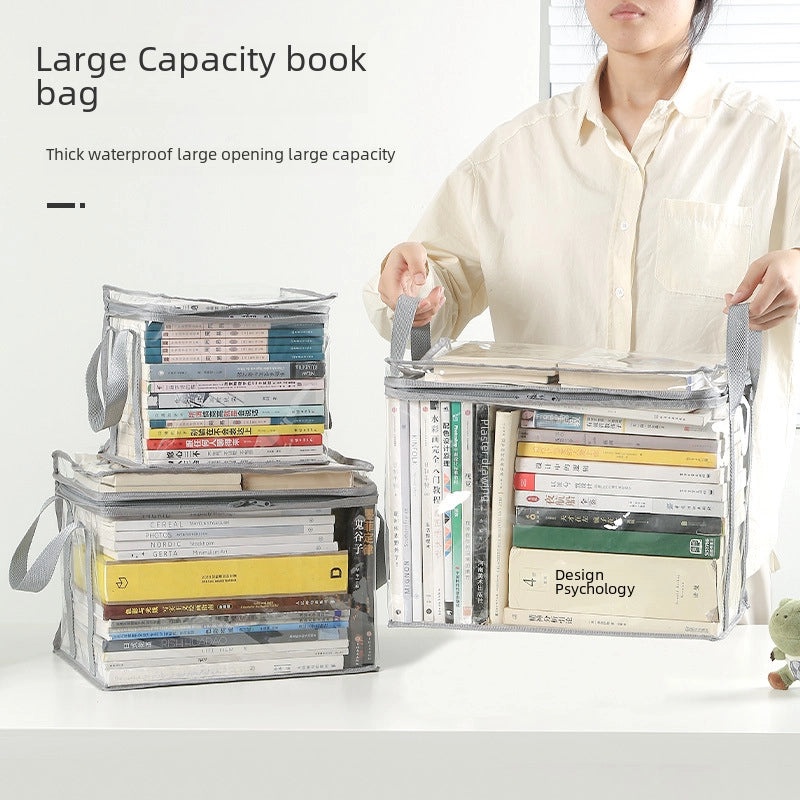 Transparent Foldable Book Storage Box for Student Dormitory Classroom | Home Storage & Organization