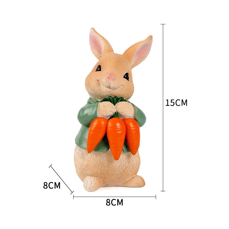 Easter Bunny Resin Figurine Cartoon Style Spring Holiday Table Decor 1 Piece|Home Decor