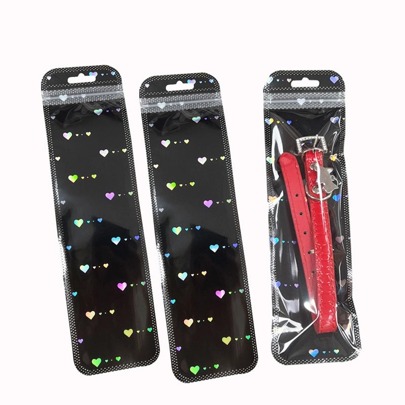 Yin Yang Lock Plastic Card Bag Small Gift Packaging Laser Self-Sealing Pocket for Jewelry|Jewelry Packaging