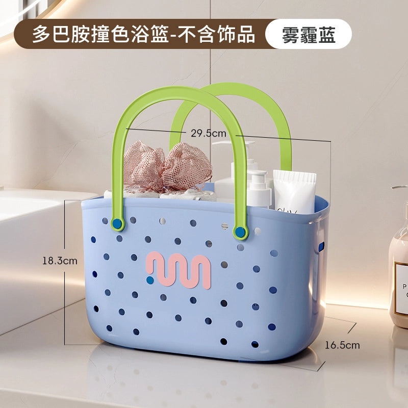 Portable Large Capacity Plastic Bathroom Storage Basket for Women | Bathroom Storage