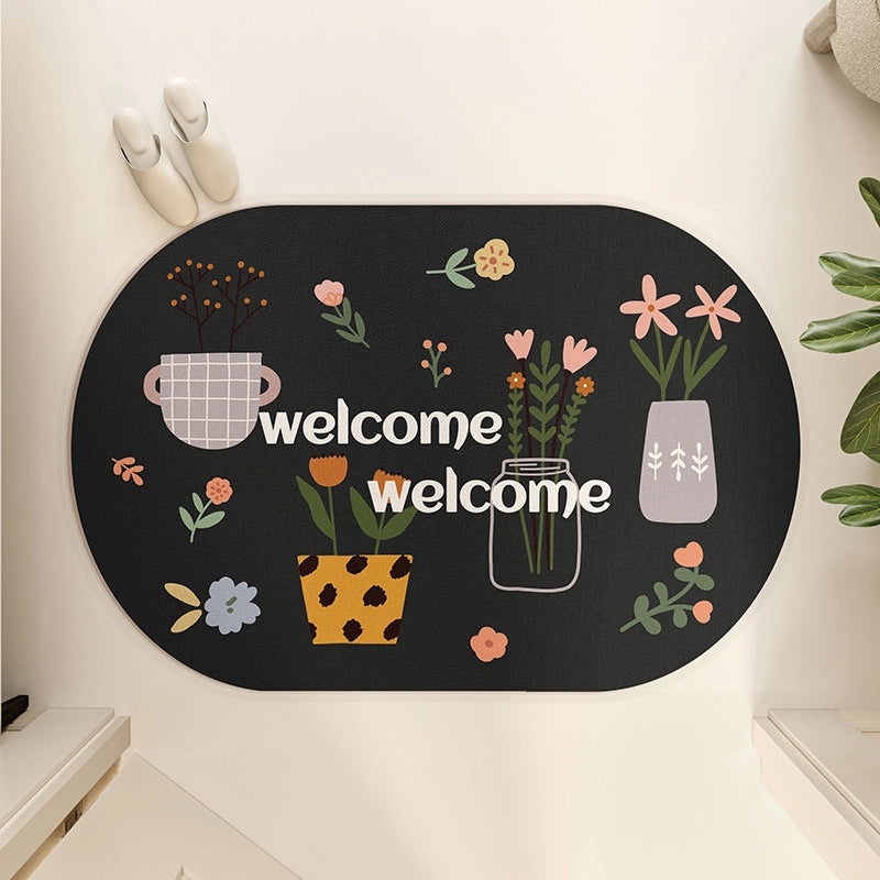 Cartoon Puppy Diatom Mud Absorbent Non-slip Quick-dry Bathroom Floor Mat|Home & Living Bathroom Accessories